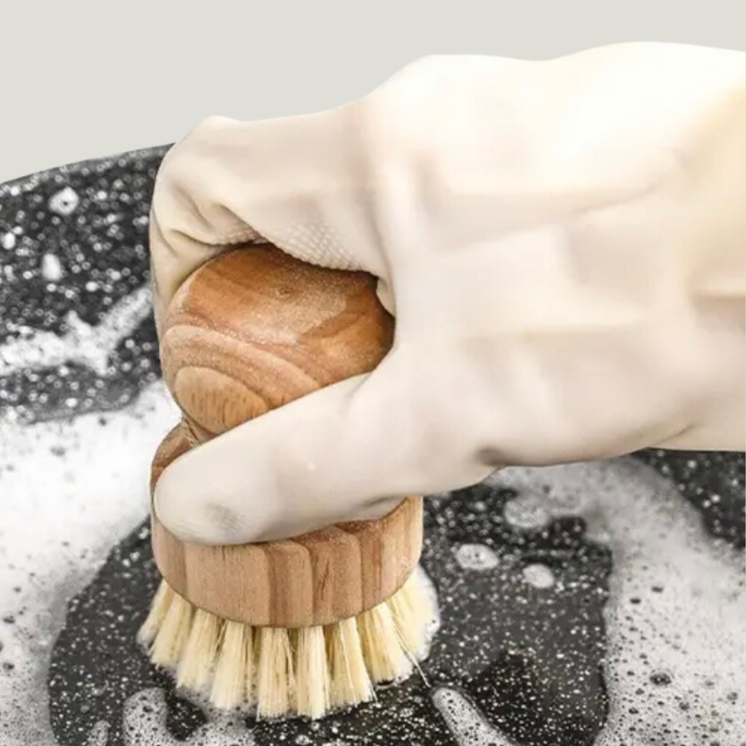 wooden kitchen scrub brush