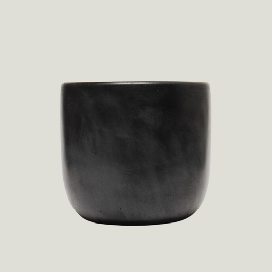 black concrete planter