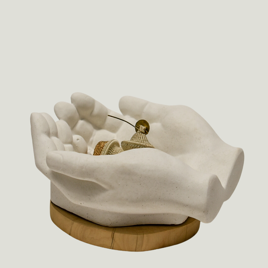 Cupped Hands Concrete Bowl | Accessory Tray